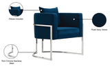 Pippa Contemporary Accent Chair - Plush Upholstered Comfort with Rich Chrome Legs for Modern Decor