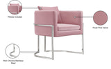 Pippa Contemporary Accent Chair - Plush Upholstered Comfort with Rich Chrome Legs for Modern Decor