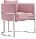 Pippa Contemporary Accent Chair - Plush Upholstered Comfort with Rich Chrome Legs for Modern Decor