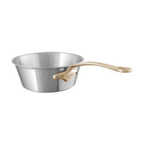 Mauviel M'COOK B 5-Ply Splayed Saute Pan With Lid, Brass Handle, 1.2-Qt
