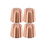 Mauviel M'PASSION Copper 4-Piece Copper Tinned Canele Mold Set, 1.8-In
