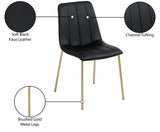 Isla Contemporary Dining Chair Set - Luxurious Upholstery, Channel Tufted Back & Gold Legs