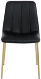 Isla Contemporary Dining Chair Set - Luxurious Upholstery, Channel Tufted Back & Gold Legs