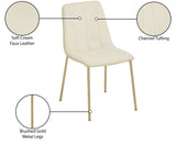 Isla Contemporary Dining Chair Set - Luxurious Upholstery, Channel Tufted Back & Gold Legs