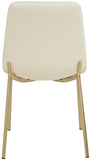 Isla Contemporary Dining Chair Set - Luxurious Upholstery, Channel Tufted Back & Gold Legs