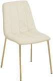 Isla Contemporary Dining Chair Set - Luxurious Upholstery, Channel Tufted Back & Gold Legs