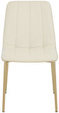 Isla Contemporary Dining Chair Set - Luxurious Upholstery, Channel Tufted Back & Gold Legs