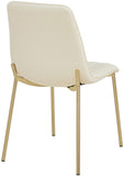 Isla Contemporary Dining Chair Set - Luxurious Upholstery, Channel Tufted Back & Gold Legs