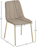 Isla Contemporary Dining Chair Set - Luxurious Upholstery, Channel Tufted Back & Gold Legs