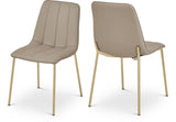 Isla Contemporary Dining Chair Set - Luxurious Upholstery, Channel Tufted Back & Gold Legs