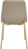 Isla Contemporary Dining Chair Set - Luxurious Upholstery, Channel Tufted Back & Gold Legs