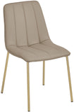 Isla Contemporary Dining Chair Set - Luxurious Upholstery, Channel Tufted Back & Gold Legs