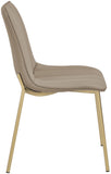 Isla Contemporary Dining Chair Set - Luxurious Upholstery, Channel Tufted Back & Gold Legs