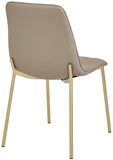 Isla Contemporary Dining Chair Set - Luxurious Upholstery, Channel Tufted Back & Gold Legs