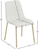Isla Contemporary Dining Chair Set - Luxurious Upholstery, Channel Tufted Back & Gold Legs