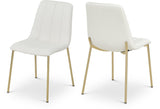 Isla Contemporary Dining Chair Set - Luxurious Upholstery, Channel Tufted Back & Gold Legs
