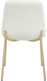 Isla Contemporary Dining Chair Set - Luxurious Upholstery, Channel Tufted Back & Gold Legs
