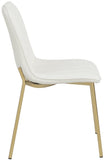 Isla Contemporary Dining Chair Set - Luxurious Upholstery, Channel Tufted Back & Gold Legs