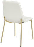 Isla Contemporary Dining Chair Set - Luxurious Upholstery, Channel Tufted Back & Gold Legs