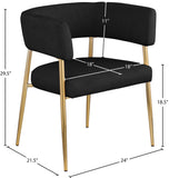 Creston Dining Chair: Elegant Upholstered Design with Luxurious Brushed Gold Frame for Modern Spaces