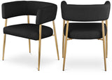 Creston Dining Chair: Elegant Upholstered Design with Luxurious Brushed Gold Frame for Modern Spaces