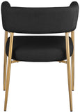Creston Dining Chair: Elegant Upholstered Design with Luxurious Brushed Gold Frame for Modern Spaces