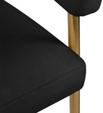 Creston Dining Chair: Elegant Upholstered Design with Luxurious Brushed Gold Frame for Modern Spaces