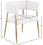 Creston Dining Chair: Elegant Upholstered Design with Luxurious Brushed Gold Frame for Modern Spaces