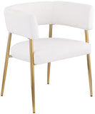 Creston Dining Chair: Elegant Upholstered Design with Luxurious Brushed Gold Frame for Modern Spaces
