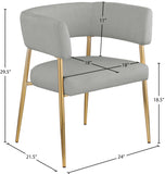 Creston Dining Chair: Elegant Upholstered Design with Luxurious Brushed Gold Frame for Modern Spaces