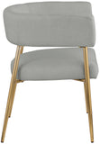 Creston Dining Chair: Elegant Upholstered Design with Luxurious Brushed Gold Frame for Modern Spaces