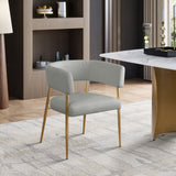 Creston Dining Chair: Elegant Upholstered Design with Luxurious Brushed Gold Frame for Modern Spaces