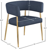 Creston Dining Chair: Elegant Upholstered Design with Luxurious Brushed Gold Frame for Modern Spaces