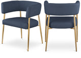 Creston Dining Chair: Elegant Upholstered Design with Luxurious Brushed Gold Frame for Modern Spaces