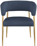 Creston Dining Chair: Elegant Upholstered Design with Luxurious Brushed Gold Frame for Modern Spaces