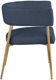 Creston Dining Chair: Elegant Upholstered Design with Luxurious Brushed Gold Frame for Modern Spaces