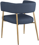 Creston Dining Chair: Elegant Upholstered Design with Luxurious Brushed Gold Frame for Modern Spaces