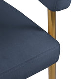 Creston Dining Chair: Elegant Upholstered Design with Luxurious Brushed Gold Frame for Modern Spaces