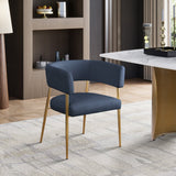 Creston Dining Chair: Elegant Upholstered Design with Luxurious Brushed Gold Frame for Modern Spaces