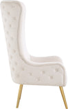 Alexander Contemporary Velvet Accent Chair with Gold Metal Legs and Deep Button Tufting Design