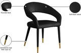 Destiny Contemporary Dining Chair with Rounded Back and Gold-Tipped Legs for Elegant Dining Experience