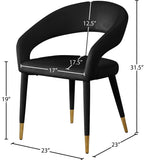 Destiny Contemporary Dining Chair with Rounded Back and Gold-Tipped Legs for Elegant Dining Experience