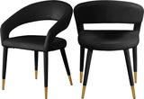 Destiny Contemporary Dining Chair with Rounded Back and Gold-Tipped Legs for Elegant Dining Experience