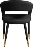 Destiny Contemporary Dining Chair with Rounded Back and Gold-Tipped Legs for Elegant Dining Experience