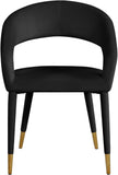 Destiny Contemporary Dining Chair with Rounded Back and Gold-Tipped Legs for Elegant Dining Experience