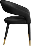 Destiny Contemporary Dining Chair with Rounded Back and Gold-Tipped Legs for Elegant Dining Experience