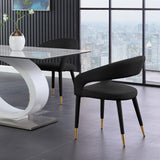 Destiny Contemporary Dining Chair with Rounded Back and Gold-Tipped Legs for Elegant Dining Experience