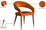 Destiny Contemporary Dining Chair with Rounded Back and Gold-Tipped Legs for Elegant Dining Experience