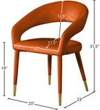 Destiny Contemporary Dining Chair with Rounded Back and Gold-Tipped Legs for Elegant Dining Experience
