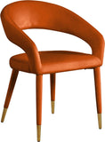 Destiny Contemporary Dining Chair with Rounded Back and Gold-Tipped Legs for Elegant Dining Experience